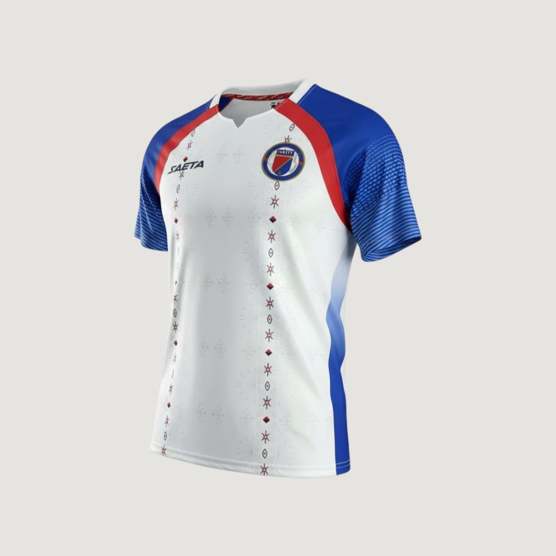 Haïti – Maillot Coupe du monde 2026 – blanc, bleu, rouge